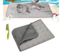 Genérico Cooling Mat for Cats, Cooling Mat Indoor, 3 Layer System Instant Cool, Comfortable and Breathable Cooling Bed for Cats, Protects from Heat (Gray,Small)