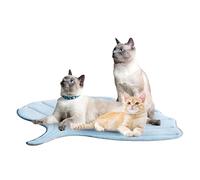 Genérico Cooling Mat, Washable Pet Blanket, Non-Slip Breathable Pad, Plant-Shaped Kitten Summer Carpet, Suitable Dog Cooling Bed for Indoor Use, Small, Medium, Large, Blue