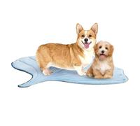 Genérico Cooling Mat, Washable Pet Blanket, Non-Slip Breathable Pad, Plant-Shaped Kitten Summer Carpet, Suitable Dog Cooling Bed for Indoor Use, Small, Medium, Large, Blue
