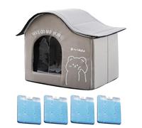 Genérico Cooling Outdoor Cat House - Outdoor Cat House for Summer | Foldable Shelter with Ice Boxes | Pet Cooling Hôuse, Cats Air-Conditioned Hôuse, for Indoor Use, Ventilated Easy Clean