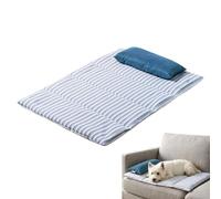 Genérico Cooling Pet Cushion with Pillow - Cotton Summer Dog Bed and Cat Mat 58x38x5cm Or 72x47x5cm Lightweight Washable Cooling Pad - Breathable Foldable Crate Mat For Dogs Cats Heat Relief