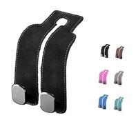 Genérico Coozyland Car Hooks, Twinhook Leather Car Headrest,HangersUniversal Twin Hook Premium Car Seat Back Storage Hooks,Multi-Functional Car Headrest Hook for Purses, Handbags (Black)