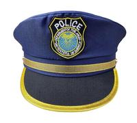 Generico Cop Hat - Polyester, 21.26in Adjustable Policeman Cap Kids Costume | Role-Playing Cosplay Hat For Boys And Girls, Dress-Up Accessory For Themed Parties, Halloween Masquerades