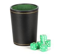 Genérico Copa de cuero para dados - Copa de cuero PU silencioso,Juegos con 5 dados de 6 lados, Interior de fieltro para mentirosos, juegos de mesa, reuniones familiares