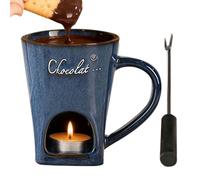 Genérico Copa de Fondue - Fundidora de 130 ml con Tenedor | Recipiente Pequeño para Fondúa Dulce - para Caramelo Queso Hogar Cocina Navidad Cumpleaños Bodas Fiesta