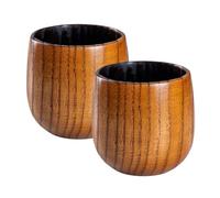 Genérico Copa De Madera | 2 Piezas Tazas De Estilo Antiguo | Vaso De Madera Carbonizada Bourbon - Para Hombres Cumpleaños Té Café Vino Bourbon Cerveza Decoración De Mesa Hogar Oficina Restaurante