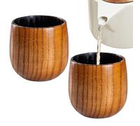 Generico Copa de madera, juego de 2 vasos reutilizables - Vaso de madera carbonizada para Bourbon, para hombre, cumpleaños, té, café, vino, bourbon, cerveza, decoración de mesa, casa, oficina