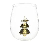 Genérico Copa de vino sin tallo de navideño | Larga duración | 8,5 X 8,5 X 10 Cm | Taza 3D con árbol de Navidad | Copas de vino de árbol navideño | Tazas para beber | Antivuelco | Para el hogar