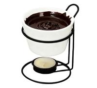 Genérico Copa para Fondue De Chocolate - Calentada De Cerámica con De Té | Tazón Individual para Manteca Y Queso | para Golosinas, Aperitivos, Caramelo, Noches De Cita, Reuniones Navideñas Y Cocin