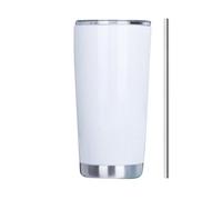 Genérico Copas Sublimación - Vaso de aislamiento de doble pared de acero inoxidable de 20 oz con pajita con tapa - Sublimation Blanks Skinny Tumblers DIY Regalos para Mujeres Hombres
