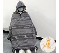 Genérico Coperta per sedia a rotelle per adulti, con Cappuccio, fodera in Pile, Poncho per Donne e uomini, Comoda e calda