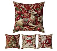 Genérico Coperture per Cuscini Delle Feste - Fodere con Effetto Visivo Tridimensionale Le Feste | Fodere Cuscini Invernali Decorativi - per Casa Divano Soggiorno Poltrona Camera Portico Natale Arredo