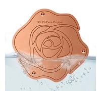 Genérico Copper Bird Bath Tray - Flower Shaped Purification Disk | Three Point Support 0.6mm Thick | Natural Material Physically Cleans Water For Garden Outdoor All Seasons