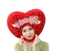 Genérico Copricapo di San - Cappello in peluche con cuore floreale, accessorio cosplay per feste e balli, elegante copricapo in morbido tessuto | per servizi fotografici, regali romantici, e
