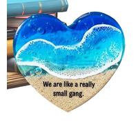 Generico Corazón de bolsillo marino - Piedras brillantes en forma de corazón, decoración con forma de corazón oceánico | Adornos decorativos para conmemoraciones, meditaciones, estudiantes, lugares de