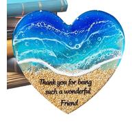 Generico Corazón de Bolsillo Marino - Piedras Brillantes en Forma de corazón, decoración con Forma de corazón oceánico | Decorativos para conmemoraciones, meditaciones, Estudiantes, Lugares de