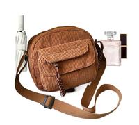 Genérico Cord-Umhängetasche - Damen-Cord-Umhängetasche, Reise-Umhängetaschen Mit Reißverschlusstasche - Hobo-Umhängetasche Aus Cord, Damen-Arbeitstasche Für Hotel, Wohnung, Schule