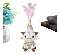 Genérico Cordero de Peluche | con un Collar y un Sombrero, Suave y Bonito de 35 centímetros | Oveja Peluche | para niños Adultos cumpleaños Dormitorio sofá Estante mesita de Noche Escritorio
