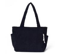 Genérico Cordiloy Bolso Versátil Gran Capacidad Casual Bolso de Antebrazo Color Sólido Todo Match Bolsa de Compras de Viaje Bolso de Compras, Negro , 290*130*260mm
