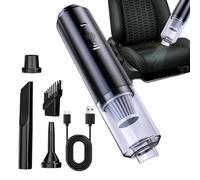 Genérico Cordless Car Vacuum, Handheld Vehicle Cleaner, Deep Cleaning Device, Compact Silent Motor Design, Quiet Operations, Strong Suction Power, USB Rechargeable Unit, Perfect for Couch, Carpet