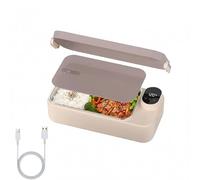 Genérico Cordless Heated Lunch Box - Rechargeable Portable Warmer | Food Grade Steel with Insulated Body, Electric Lunch Box Container, Ideal for Boys Girls Adults Men Women, Work Travel School