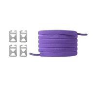 Genérico Cordones elásticos sin atar for zapatillas y calzado casual - Anclajes ajustables de acero inoxidable - Cordones planos de 100 cm(PURPLE)