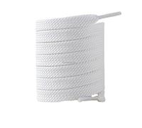 Genérico Cordones planos for zapatillas deportivas: cordones elásticos de tela en blanco y negro, disponibles en 100/120/140/160 cm.(White,120cm)