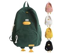 Genérico Corduroy Backpack - Duck Backpack | Yellow Duck Back Pack, 3D Cartoon Ducks School Bag, Animal Shaped Back Pack, Large Capacity Multiple Pockets Kids Schoolbag for Cell Phone Laptop Books