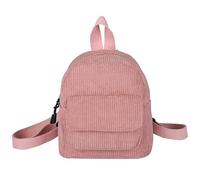 Genérico Corduroy Bag, School Backpack, 7.48x3.54x7.48 inch, Book Bag, Multiple Storage Pockets with Fashionable Design, Ideal for Teen, Student Supplies, Daily Use, Pink/Purple/White/Green