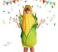Genérico Corn Themed Cosplay Costume - Quirky Vegetable Carnival Outfit | Parent Child Performance Halloween Party Costume For Kids Adults | Stage Costumes - Festival Props Fun Dress Up
