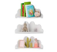 Generico Corner Book Shelf Nursery Decor - Corner Shelving | 3 Pieces Cloud Floating Storage Organizer Rack For Books Toys Wall Decor Bedroom Living Room Room Office Apartment