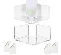 Genérico Corner Camera Mount, Adhesive Wall Bracket Stand, Acrylic Corner Shelf Design, Security Monitor Speaker Holder, Bathroom Kitchen Bedroom Use, Home Audio Placement 3.35 * 3.35 * 1.77in