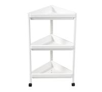 Genérico Corner Shelf 3 Tier, Space Saving Triangle Rack with Bottom Wheels, Display Shelf for Living Room Bedroom Bathroom, Books Plants Seasoning Bottles