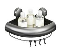 Genérico Corner Shelf For Shower, 21x21x13cm Suction Cup Quick Drainage with Hooks | Shower Shelf Corner Wall Rack,for Convenient Space Management Shampoo Body Wash Toiletries Tools Organization