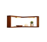 Genérico Corner Shelf - Rustic L Shaped Organizer with LED Lights