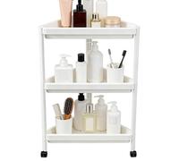 Genérico Corner Shelf Stand - Space-Saving with Bottom Wheel, Triangle Storage Shelves For Books Plant Pots Toiletries Seasoning Bottles Living