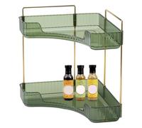 Genérico Corner Shelves for Bathroom - 2 Tier Organizer | Bathroom Corner Counter Organizer | Makeup Storage Shelf Vanity Tray, Sink
