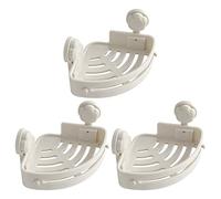 Genérico Corner Shower Rack - 3 Tier Triangular Organizer With Suction Cups | ABS Material With Hooks And 40 Lbs Load Capacity, No Drill Shower Shelf For Bathtub Hotel Home Apartment Dorm Nursery