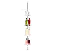 Genérico Corner Shower Shelves Tension Pole, Rustproof Bathroom Corner Organizer, Stainless Steel & PP Floor Standing Bath Rack, Adjustable 100-260cm, Shower Storage Holder