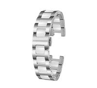 Genérico Correa cóncava convexa universal de acero inoxidable compatible con relojes Fiyta Rossini Folli Follie GC Gucci for mujer, cadena cerámica(B silver white,14x6mm width)