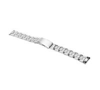 Genérico Correa de acero inoxidable con botones dobles for accesorios de reloj con hebilla desplegable de liberación rápida(Silver,14mm)
