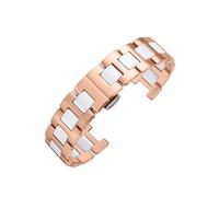 Genérico Correa de cerámica cóncava compatible con Gucci Omega GC Guess Cartier Pasha Notch, pulsera unisex, accesorios correa reloj(Rose white,16X10.5mm-width)