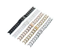 Genérico Correa de cerámica cóncava compatible con Gucci Omega GC Guess Cartier Pasha Notch, pulsera unisex, accesorios correa reloj(Slilver white,18X10.5mm-width)