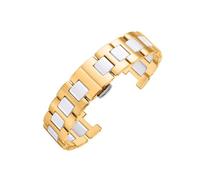 Genérico Correa de cerámica cóncava compatible con Gucci Omega GC Guess Cartier Pasha Notch, pulsera unisex, accesorios correa reloj(Gold white,18X10.5mm-width)