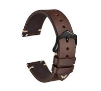 Genérico Correa de cuero Crazy Horse for reloj, 18 mm, 20 y 22, compatible con smartwatches, Huawei Samsung Galaxy Gear, color negro, verde marrón(Coffee Brown-Black,20mm)