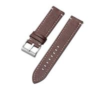 Genérico Correa de cuero suave liberación rápida con capa superior piel vaca compatible el brazalete Omega Business for hombre(Black-Brown,20mm)