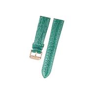 Generico Correa de piel auténtica de primera calidad en colores verde, rojo, azul - 18 mm, 20 mm, 22 mm, 14mm, Acetato, No es una piedra preciosa