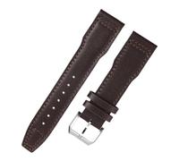 Genérico Correa de reloj 20 mm y 21 compatible con IWC Spitfire Pilot Little Prince Mark 18, pulsera cuero, correa universal for hombre, marrón negro(Brown-silver A,20mm)