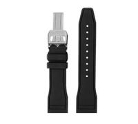 Genérico Correa de reloj caucho fluorado 20 mm, 21 y 22 compatible con la pulsera deportiva IWC Quick Release Pilot AMG Petronas F1 Team(Black-silver B,20mm)
