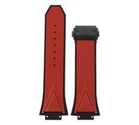 Genérico Correa de reloj compatible con la serie Big Bang Sang Bleu silicona for hombre, correa cadena goma, pulsera 29 mm x 17(Red-black)